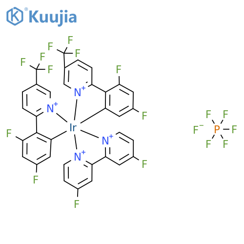 Iridium-(4,4'-difluoro-2,2'-bipyridine-κN1,κN1')bis[3,5-difluoro-2-(5-trifluoromethyl-2-pyridinyl-κN)phenyl-κC]-hexafluorophosphate structure