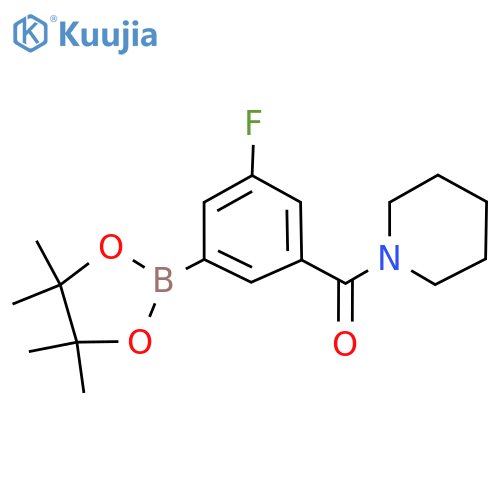 (3-Fluoro-5-(4,4,5,5-tetramethyl-1,3,2-dioxaborolan-2-yl)phenyl)(piperidin-1-yl)methanone structure