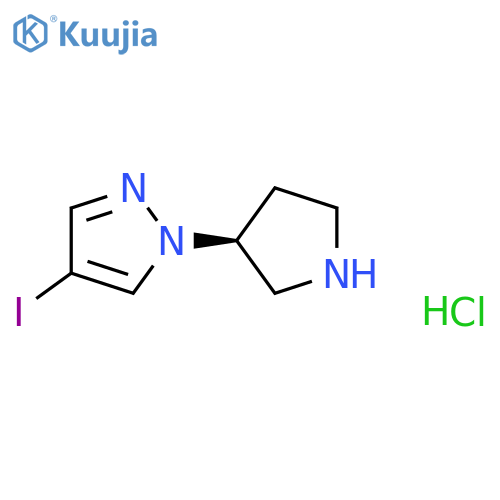 (S)-4-Iodo-1-(pyrrolidin-3-yl)-1H-pyrazole hydrochloride structure