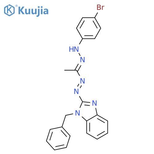 Ethanone,1-[2-(4-bromophenyl)diazenyl]-,2-[1-(phenylmethyl)-1H-benzimidazol-2-yl]hydrazone structure