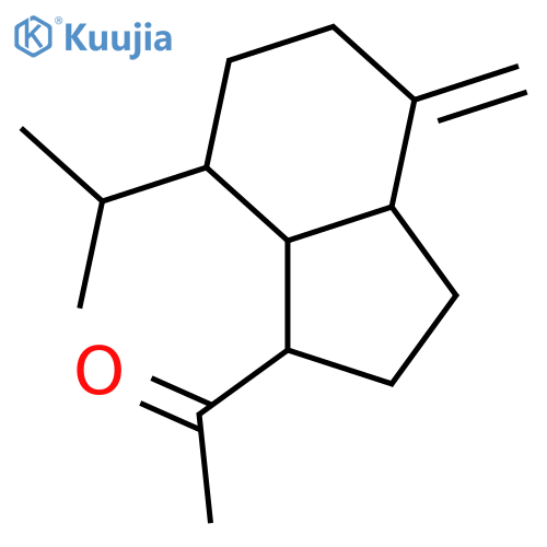 1-[(1S,3aR,7S,7aS)-7-(1-methylethyl)-4-methylideneoctahydro-1H-inden-1-yl]ethanone structure