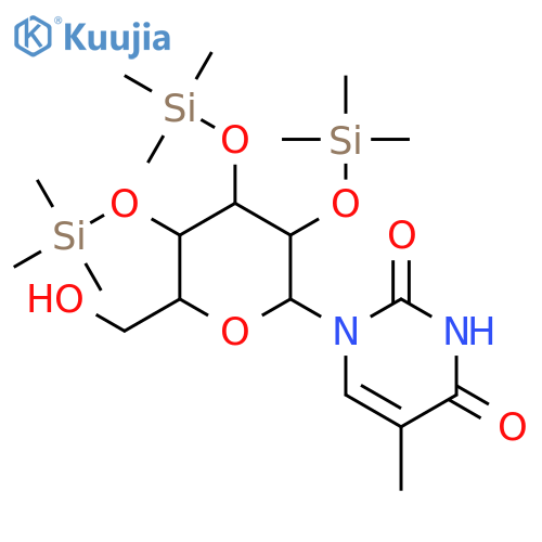 1-[6-(hydroxymethyl)-3,4,5-tris(trimethylsilyloxy)oxan-2-yl]-5-methylpyrimidine-2,4-dione structure