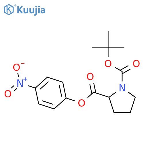 Boc-L-proline 4-nitrophenyl ester structure