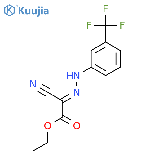 (E)-(ethyl cyano({2-[3-(trifluoromethyl)phenyl]hydrazin-1-ylidene})formate) structure