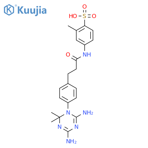 Benzenesulfonic acid,4-[[3-[4-(4,6-diamino-2,2-dimethyl-1,3,5-triazin-1(2H)-yl)phenyl]-1-oxopropyl]amino]-2-methyl- structure