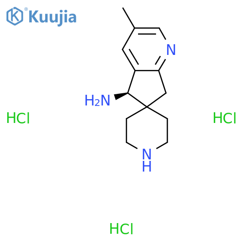 (5R)-3-methylspiro[5,7-dihydrocyclopenta[b]pyridine-6,4'-piperidine]-5-amine;trihydrochloride structure