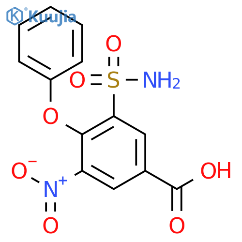 3-Nitro-4-phenoxy-5-sulfamoylbenzoic Acid structure