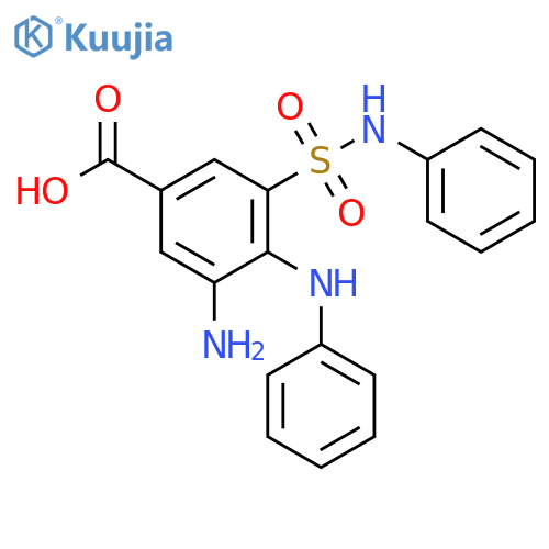 Benzoic acid, 3-amino-4-(phenylamino)-5-[(phenylamino)sulfonyl]- structure