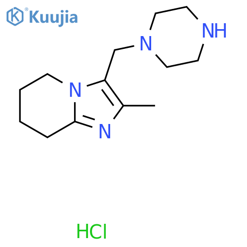2-Methyl-3-(piperazin-1-ylmethyl)-5,6,7,8-tetrahydroimidazo[1,2-a]pyridine hydrochloride structure