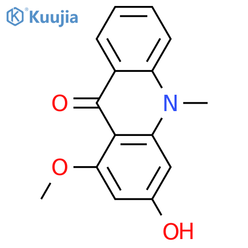 9(10H)-Acridinone, 3-hydroxy-1-methoxy-10-methyl- structure