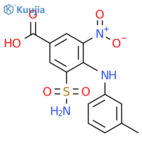 Benzoic acid, 3-(aminosulfonyl)-4-[(3-methylphenyl)amino]-5-nitro- structure