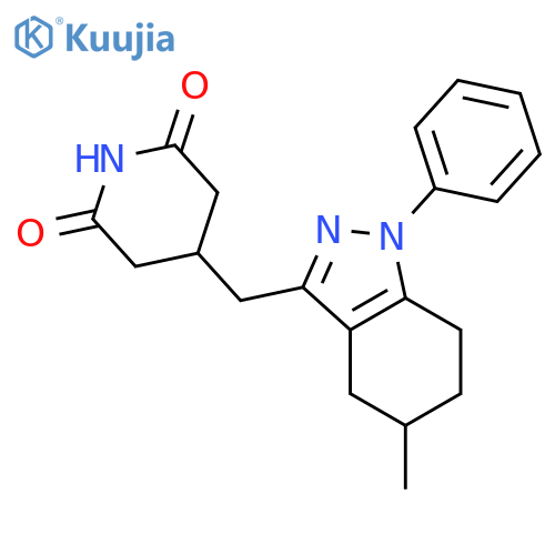 2,6-Piperidinedione,4-[(4,5,6,7-tetrahydro-5-methyl-1-phenyl-1H-indazol-3-yl)methyl]- structure
