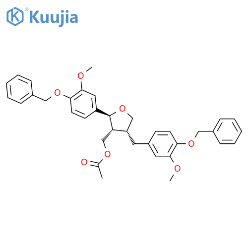3-Furanmethanol, tetrahydro-2-[3-methoxy-4-(phenylmethoxy)phenyl]-4-[[3-methoxy-4-(phenylmethoxy)phenyl]methyl]-, 3-acetate, (2S,3R,4R)- structure