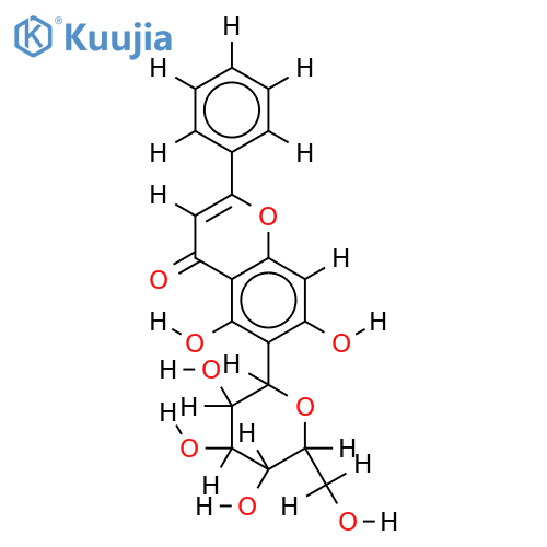 (1S)-1,5-Anhydro-1-(5,7-dihydroxy-4-oxo-2-phenyl-4H-chromen-6-yl)-D-glucitol structure