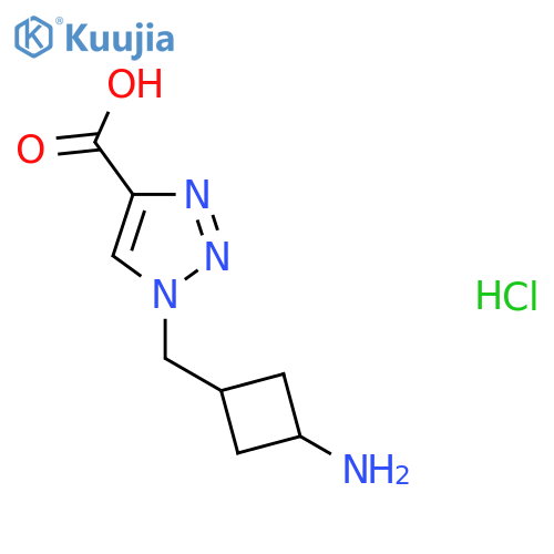 1-{[(1r,3r)-3-aminocyclobutyl]methyl}-1H-1,2,3-triazole-4-carboxylic acid hydrochloride structure