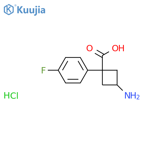 (1r,3r)-3-Amino-1-(4-fluorophenyl)cyclobutane-1-carboxylic acid hydrochloride structure