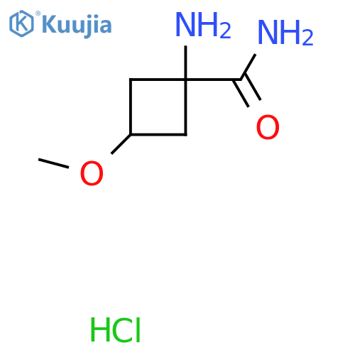1-Amino-3-methoxycyclobutane-1-carboxamide hydrochloride structure