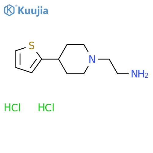 2-[4-(Thiophen-2-yl)piperidin-1-yl]ethan-1-amine dihydrochloride structure