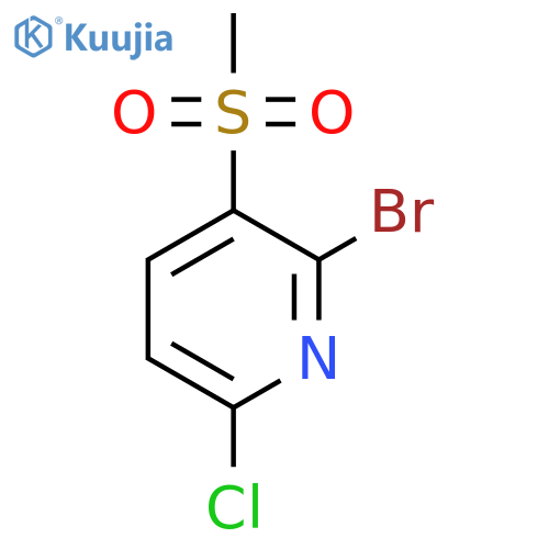 2-Bromo-6-chloro-3-methanesulfonylpyridine structure