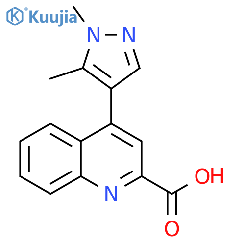 2-Quinolinecarboxylic acid, 4-(1,5-dimethyl-1H-pyrazol-4-yl)- structure