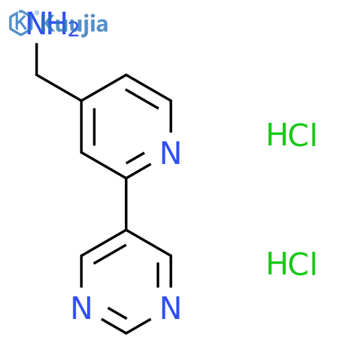 1-[2-(Pyrimidin-5-yl)pyridin-4-yl]methanamine dihydrochloride structure