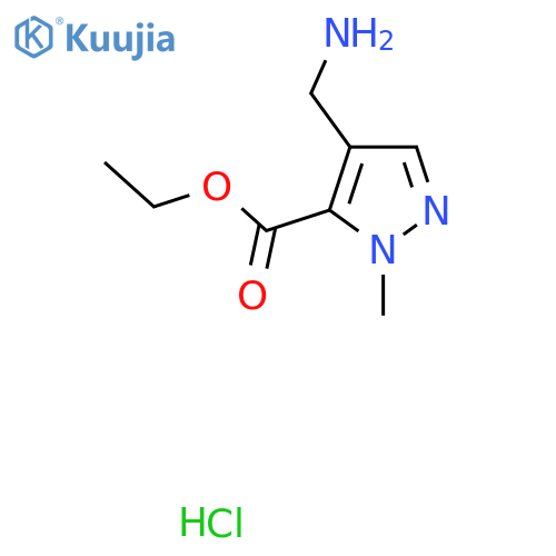 ethyl 4-(aminomethyl)-1-methyl-1H-pyrazole-5-carboxylate hydrochloride structure