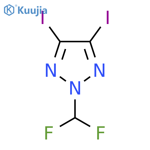 2-(difluoromethyl)-4,5-diiodo-2H-1,2,3-triazole structure