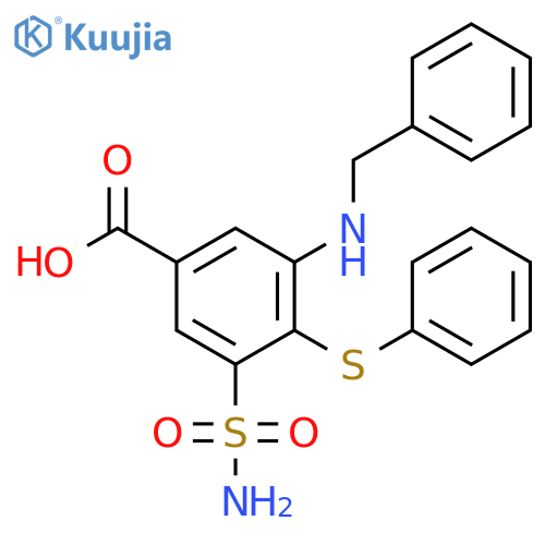 Benzoic acid, 3-(aminosulfonyl)-5-[(phenylmethyl)amino]-4-(phenylthio)- structure