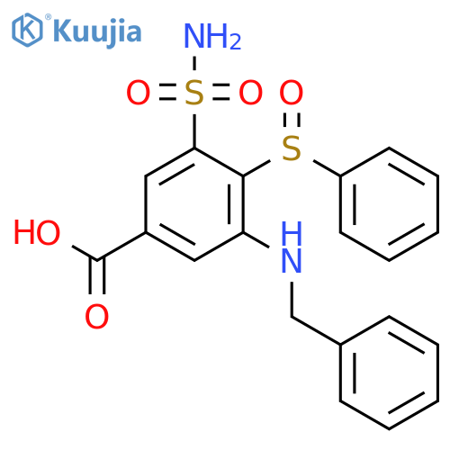 Benzoic acid,3-(aminosulfonyl)-5-[(phenylmethyl)amino]-4-(phenylsulfinyl)- structure