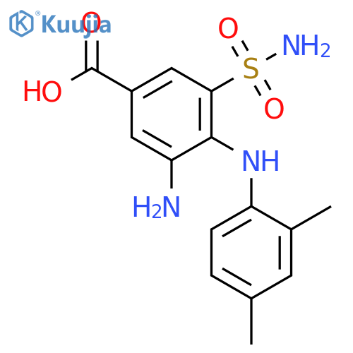 Benzoic acid, 3-amino-5-(aminosulfonyl)-4-[(2,4-dimethylphenyl)amino]- structure