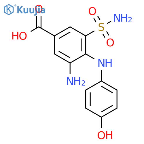 Benzoic acid, 3-amino-5-(aminosulfonyl)-4-[(4-hydroxyphenyl)amino]- structure