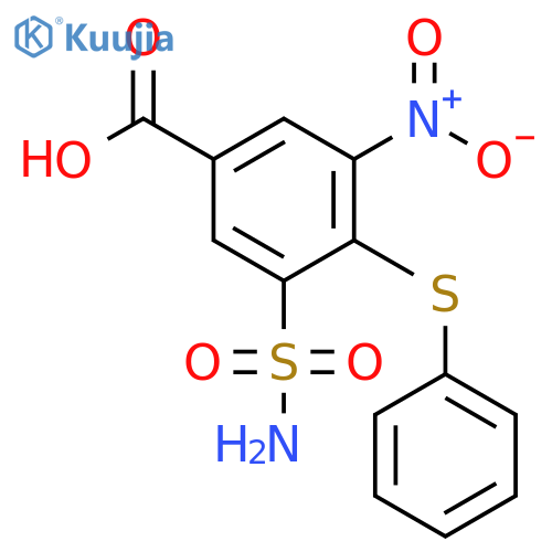 Benzoic acid, 3-(aminosulfonyl)-5-nitro-4-(phenylthio)- structure