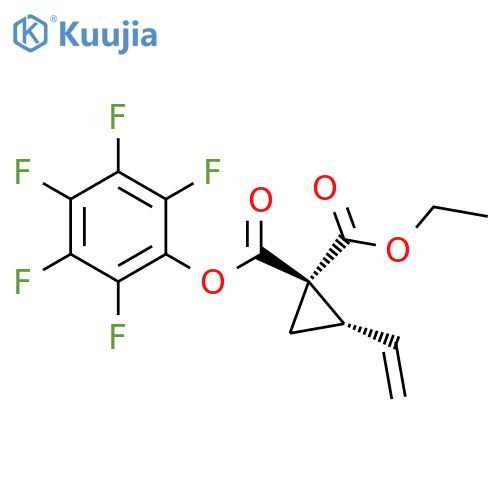 1,1-Cyclopropanedicarboxylic acid, 2-ethenyl-, 1-ethyl 1-(2,3,4,5,6-pentafluorophenyl) ester, (1R,2S)-rel- structure