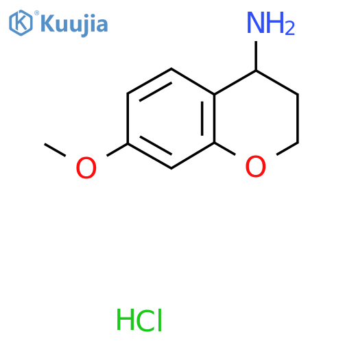 2H-1-Benzopyran-4-amine,3,4-dihydro-7-methoxy-, hydrochloride (1:1) structure