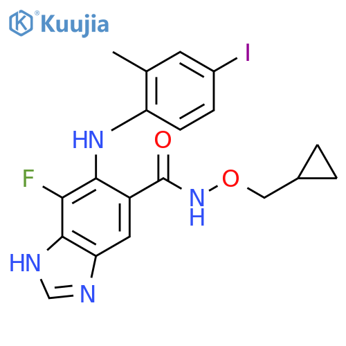 1H-Benzimidazole-5-carboxamide,N-(cyclopropylmethoxy)-7-fluoro-6-[(4-iodo-2-methylphenyl)amino]- structure