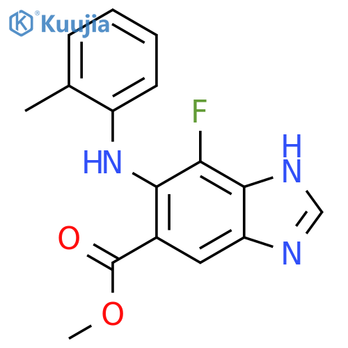 1H-Benzimidazole-5-carboxylic acid,7-fluoro-6-[(2-methylphenyl)amino]-, methyl ester structure