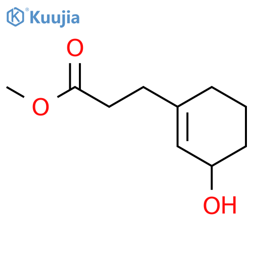 1-Cyclohexene-1-propanoic acid, 3-hydroxy-, methyl ester structure