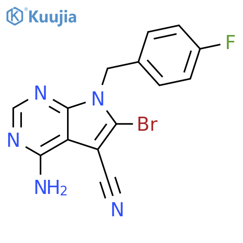 7H-Pyrrolo[2,3-d]pyrimidine-5-carbonitrile,4-amino-6-bromo-7-[(4-fluorophenyl)methyl]- structure