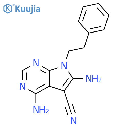 4,6-Diamino-7-(2-phenylethyl)-7H-pyrrolo[2,3-d]pyrimidine-5-carbonitrile structure