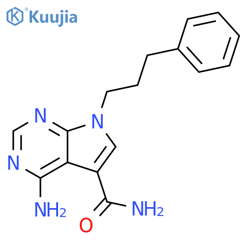 7H-Pyrrolo[2,3-d]pyrimidine-5-carboxamide,4-amino-7-(3-phenylpropyl)- structure
