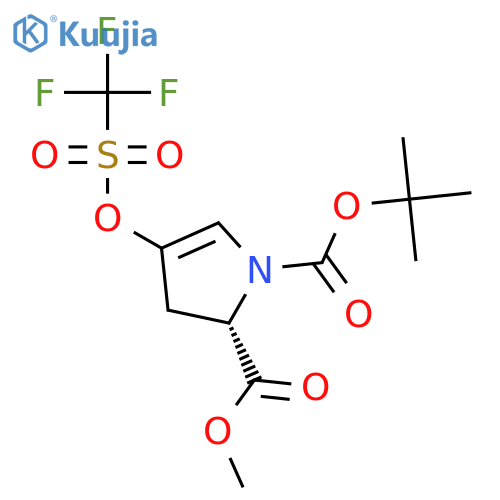 (S)-1-tert-butyl 2-methyl 4-(((trifluoromethyl)sulfonyl)oxy)-2,3-dihydro-1H-pyrrole-1,2-dicarboxylate structure