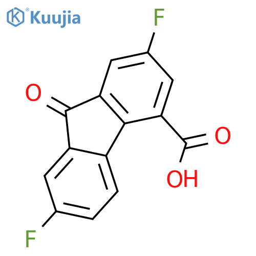 9H-Fluorene-4-carboxylicacid, 2,7-difluoro-9-oxo- structure