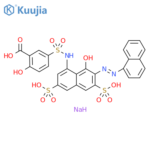 Benzoic acid, 2-hydroxy-5-[[[8-hydroxy-7-[2-(1-naphthalenyl)diazenyl]-3,6-disulfo-1-naphthalenyl]amino]sulfonyl]-, sodium salt (1:3) structure