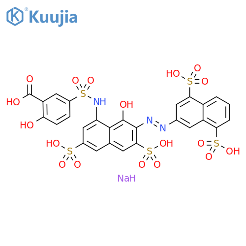 Benzoic acid,5-[[[7-[2-(4,8-disulfo-2-naphthalenyl)diazenyl]-8-hydroxy-3,6-disulfo-1-naphthalenyl]amino]sulfonyl]-2-hydroxy-,sodium salt (1:5) structure