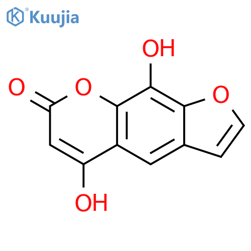 7H-Furo[3,2-g][1]benzopyran-7-one, 5,9-dihydroxy- structure