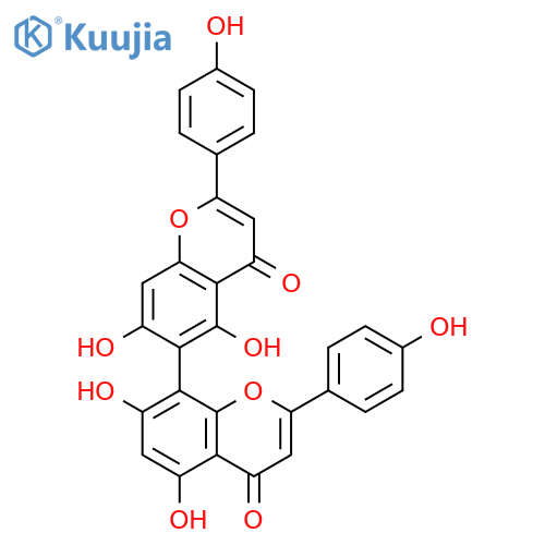 [6,8'-Bi-4H-1-benzopyran]-4,4'-dione,5,5',7,7'-tetrahydroxy-2,2'-bis(4-hydroxyphenyl)- structure