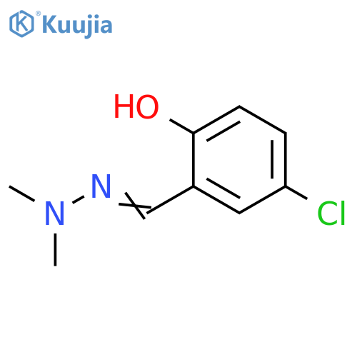 4-Chloro-2-[(dimethylhydrazinylidene)methyl]phenol, 2-(5-Chloro-2-hydroxybenzylidene)-1,1-dimethylhydrazine structure