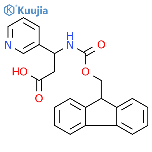 3-((((9H-Fluoren-9-yl)methoxy)carbonyl)amino)-3-(pyridin-3-yl)propanoic acid structure