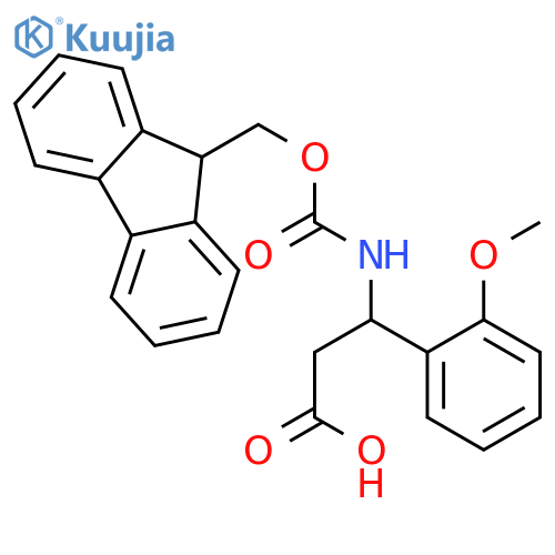 3-((((9H-fluoren-9-yl)methoxy)carbonyl)amino)-3-(2-methoxyphenyl)propanoic acid structure