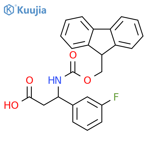 3-({(9H-fluoren-9-yl)methoxycarbonyl}amino)-3-(3-fluorophenyl)propanoic acid structure